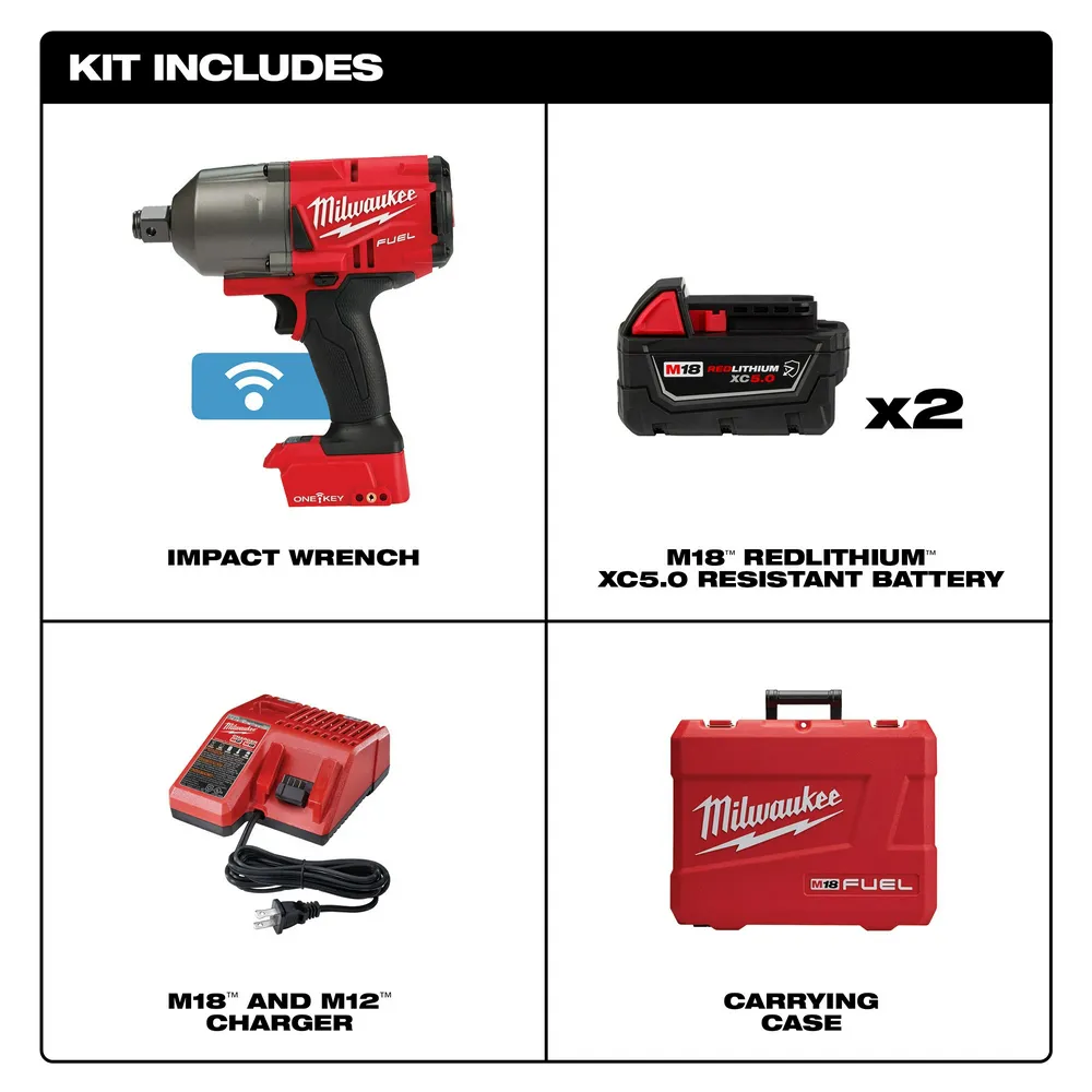 Milwaukee M18 FUEL ONE-KEY High Torque Impact Wrench 3/4" Friction Ring Kit