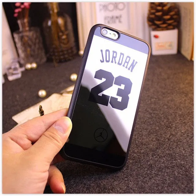 Mirror Case For iPhone 6 case 6s Plus 5 5s 7 Plus Superman Jordan 23 case Soft Silicone Frame Back Cover for iPhone 7 cases