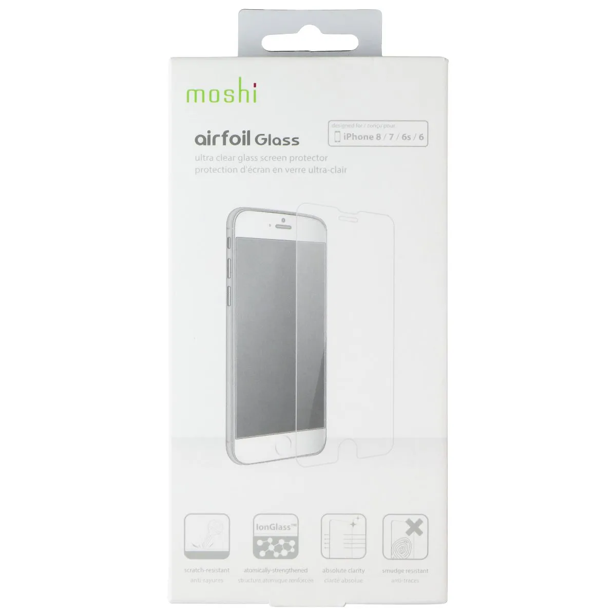 Moshi Airfoil Glass Screen Protector for Apple iPhone 8/7/6s/6