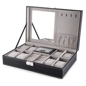 Multifunctional 8 Watch Box Jewelry Organizer