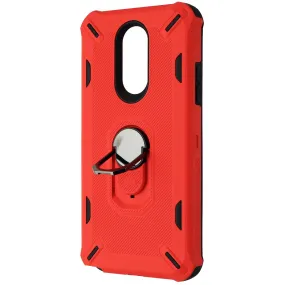 MyBat Premium Hard Case with FingerRing for LG Stylo 5 - Red/Black