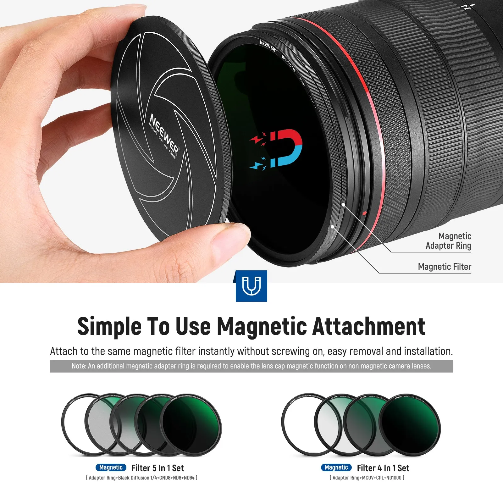 NEEWER Magnetic Aluminum Lens Cap