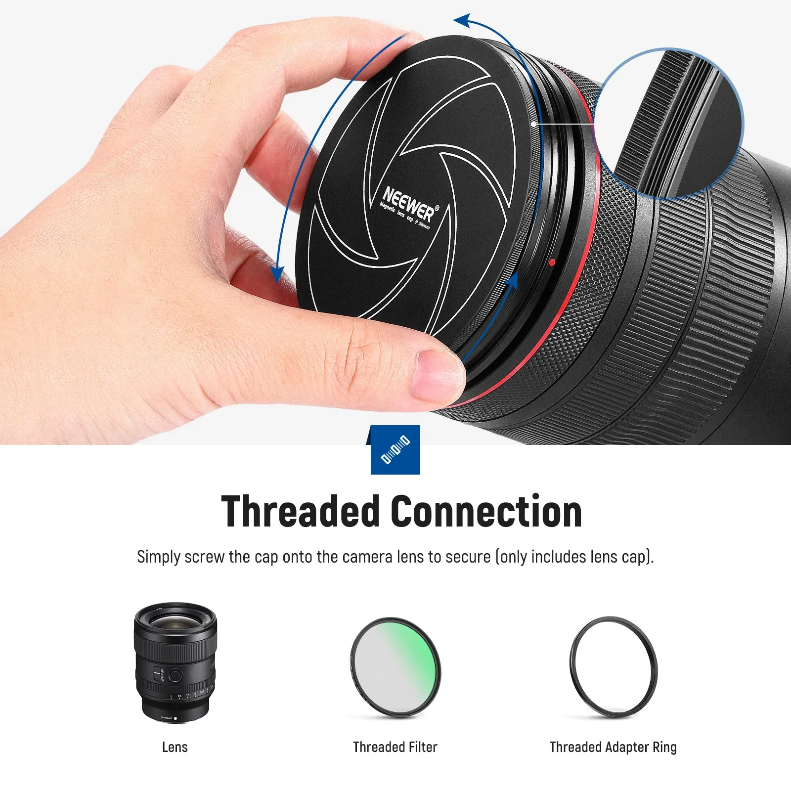 NEEWER Magnetic Aluminum Lens Cap