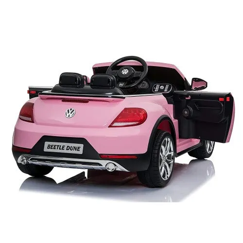 New 2025 | 12V Licensed Volkswagen Beetle Kids Ride On Car 1 Seater Upgraded | Open Doors | Lights | Ages 1-8 | Remote