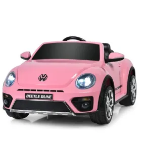 New 2025 | 12V Licensed Volkswagen Beetle Kids Ride On Car 1 Seater Upgraded | Open Doors | Lights | Ages 1-8 | Remote