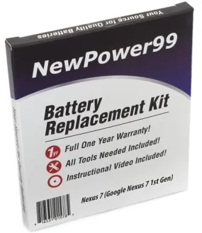 Nexus 7 Battery Replacement Kit with Tools, Video Instructions and Extended Life Battery