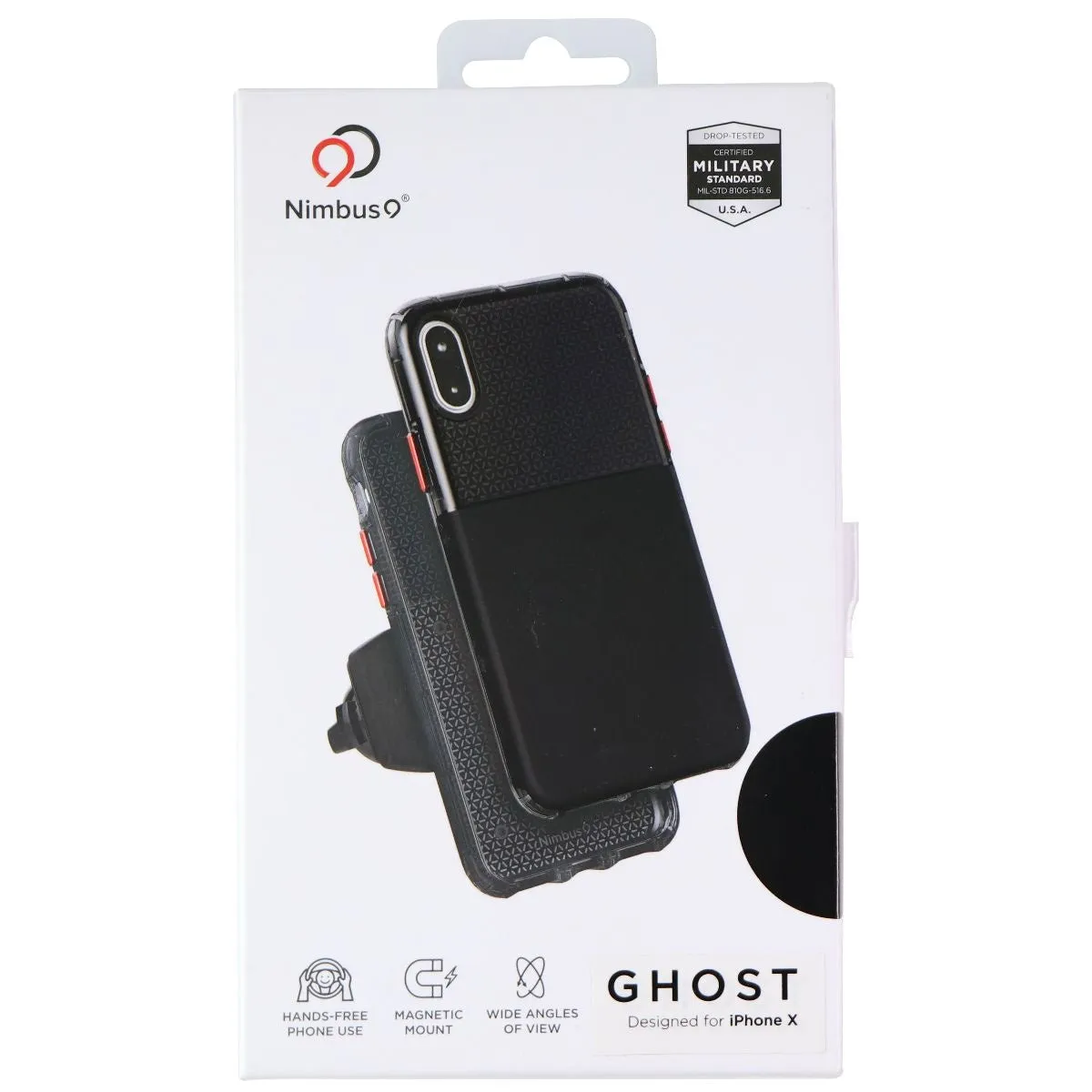 Nimbus9 Ghost Original Series Case and Mount Kit for iPhone Xs/X - Black/Red