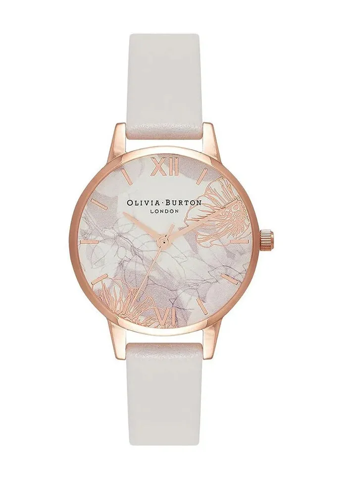 OLIVIA BURTON ABSTRACT FLORAL DIAL BLUSH LEATHER OB16VM12