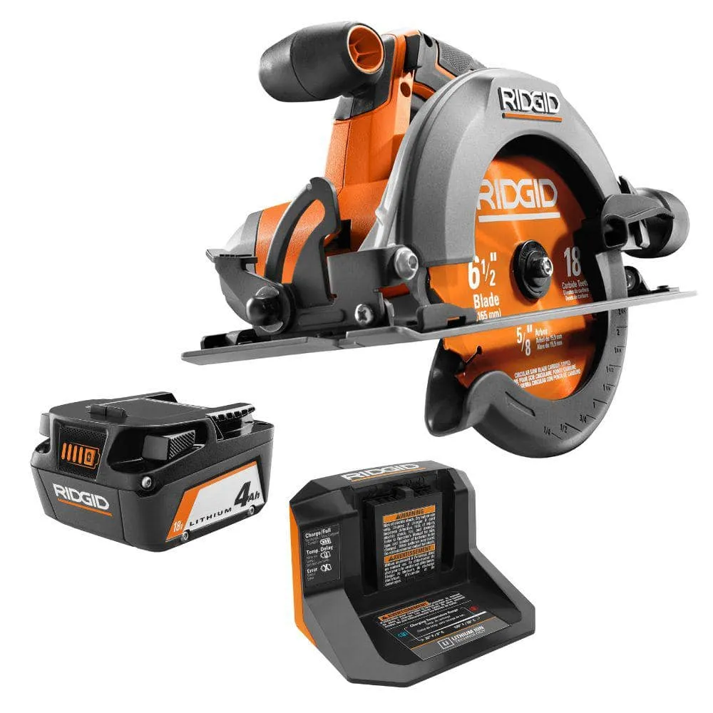 Open Box -  18V Cordless 6-1/2-in. Circular Saw Kit with 4.0 Ah Battery and Charger