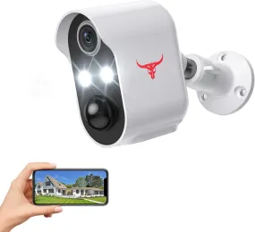 Outdoor Security Camera, Battery Powered Wireless Camera, Suitable for Home Security Indoor/Outdoor, Cloud Storage, Color Night Vision, 2-Way Talk, Smart AI Motion Detection, 2.4G Wifi