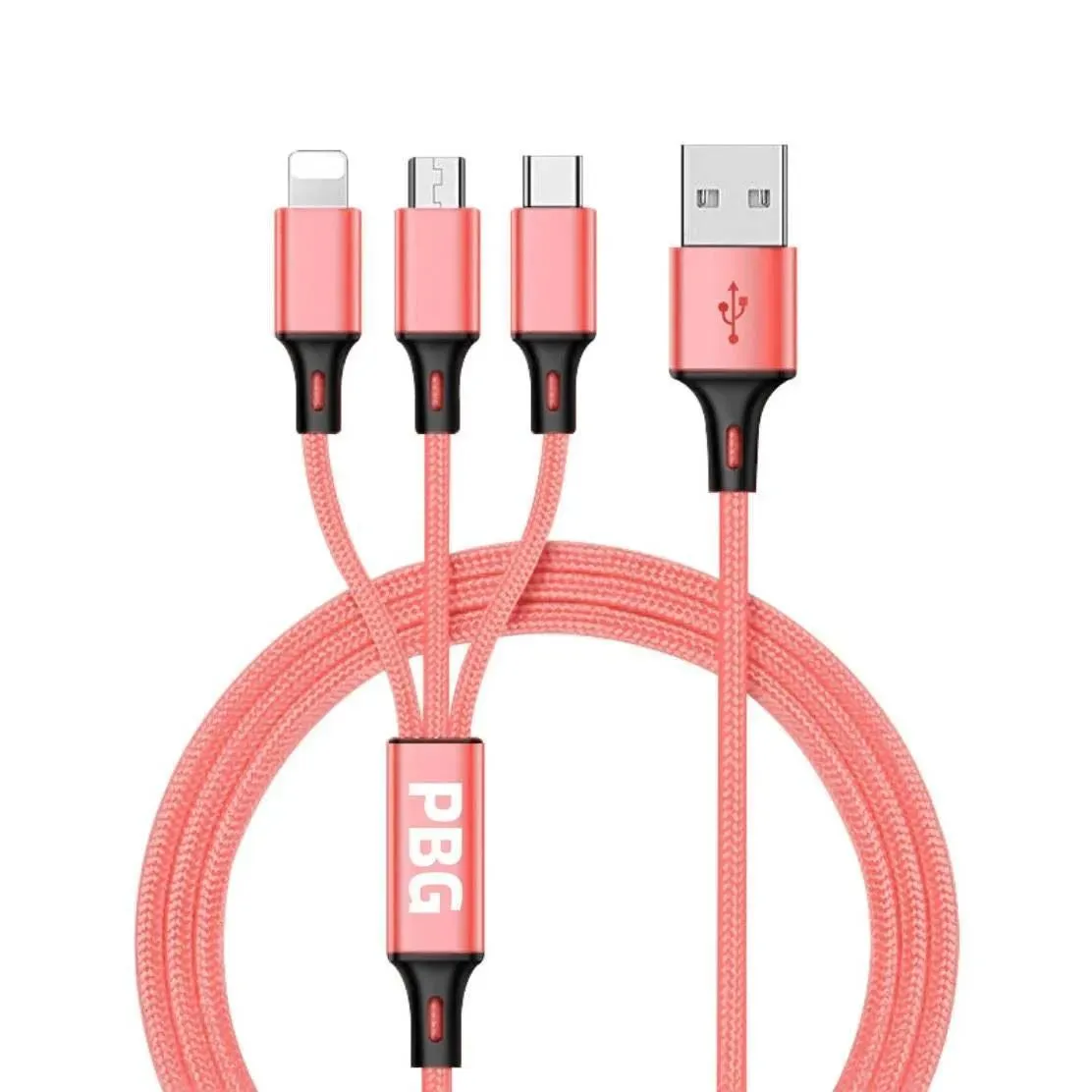 PBG Best 3 in 1 Fast Charging cable - Charge 3 Devices Simultaneously Fast, Wholesale Pack