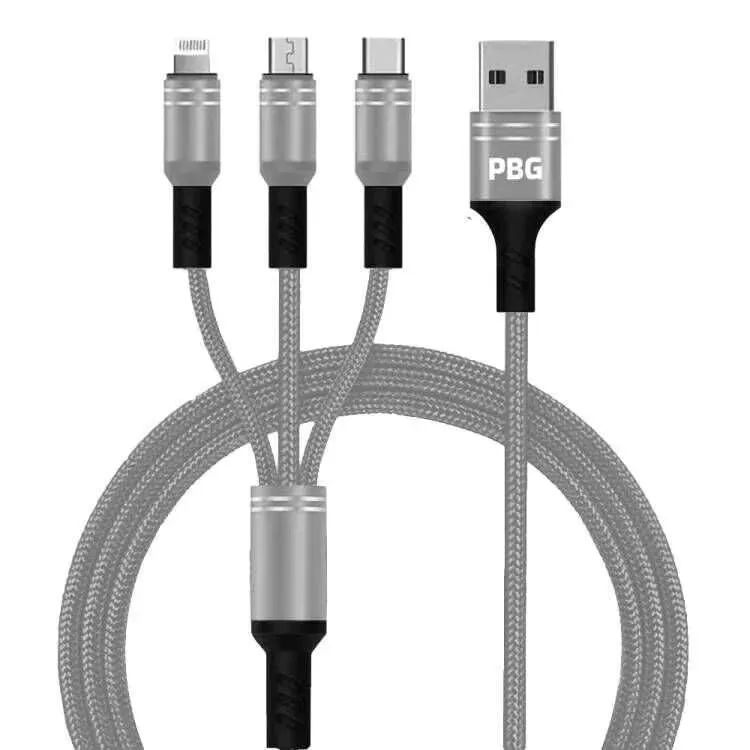 PBG Best 3 in 1 Fast Charging cable - Charge 3 Devices Simultaneously Fast, Wholesale Pack