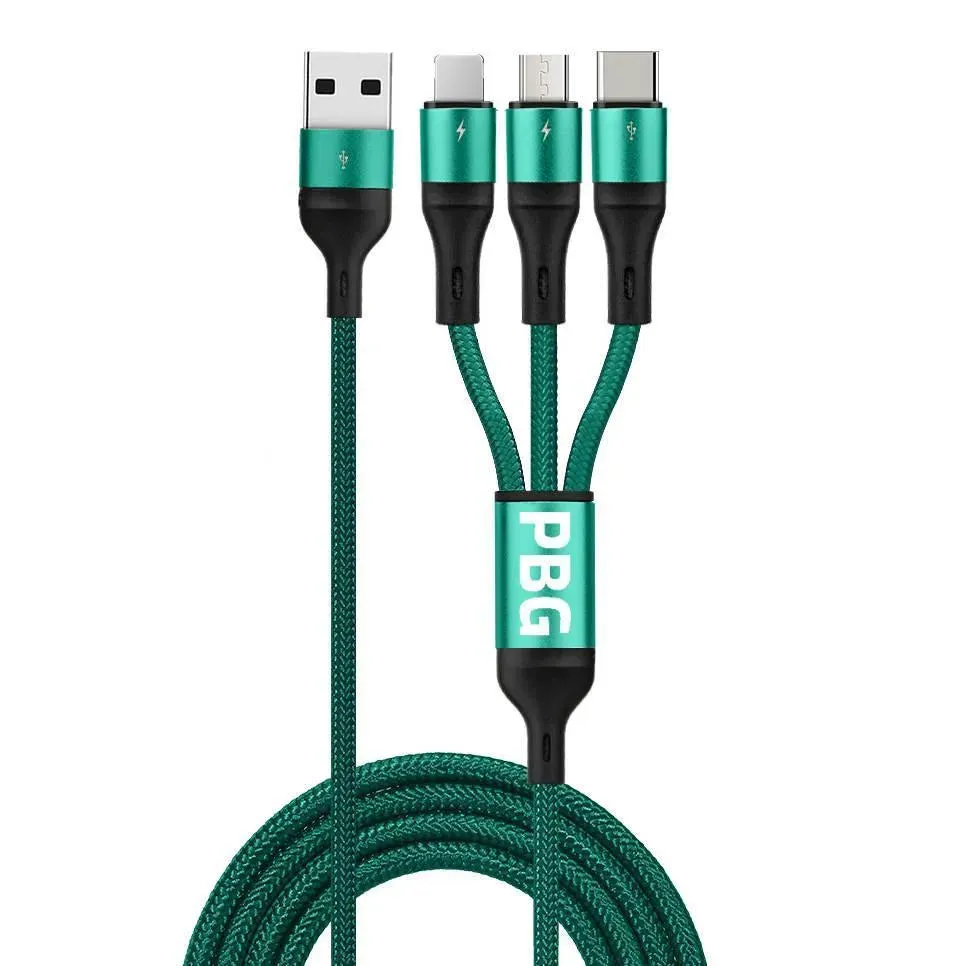 PBG Best 3 in 1 Fast Charging cable - Charge 3 Devices Simultaneously Fast, Wholesale Pack