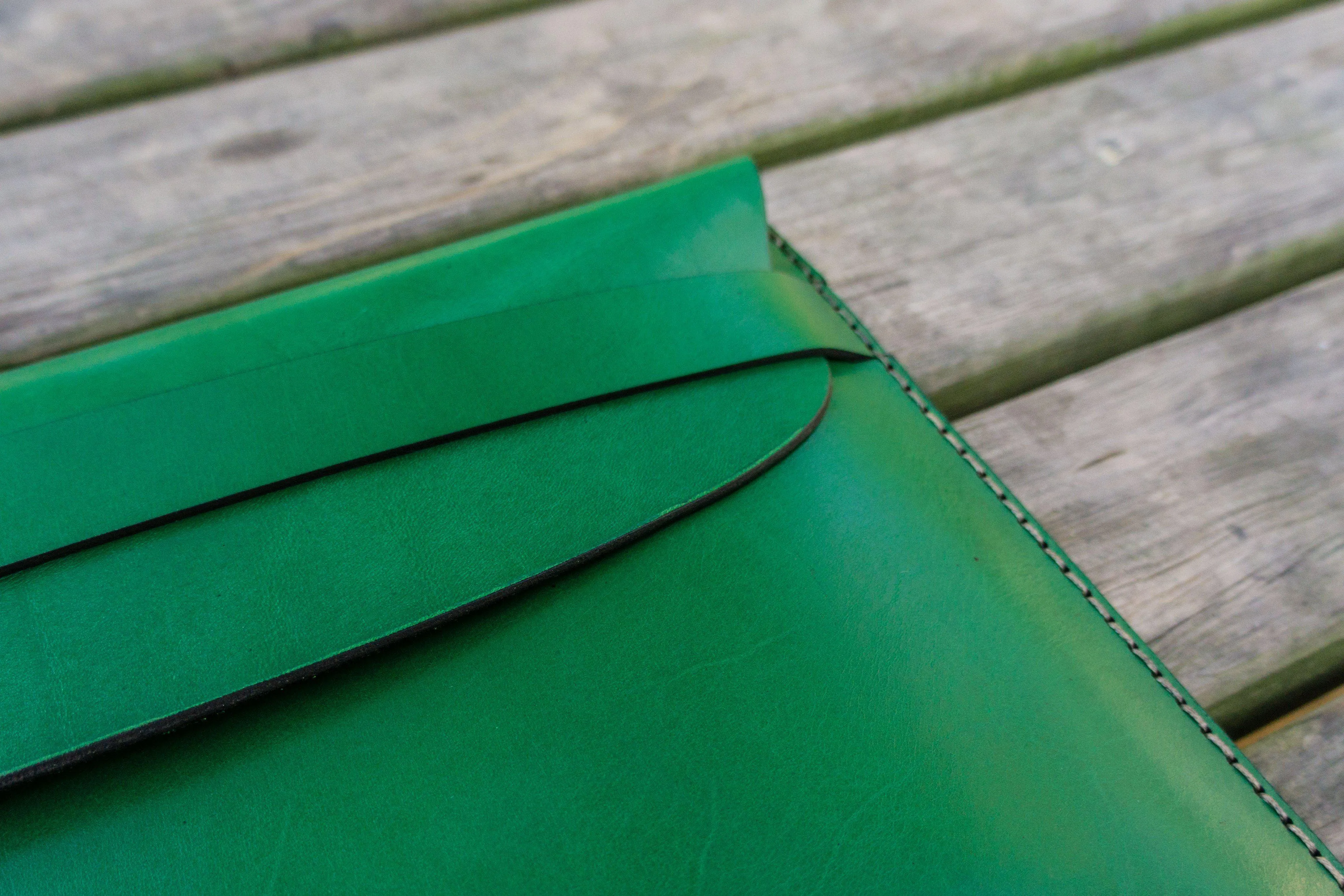 Personalized Leather MacBook Sleeves - Green