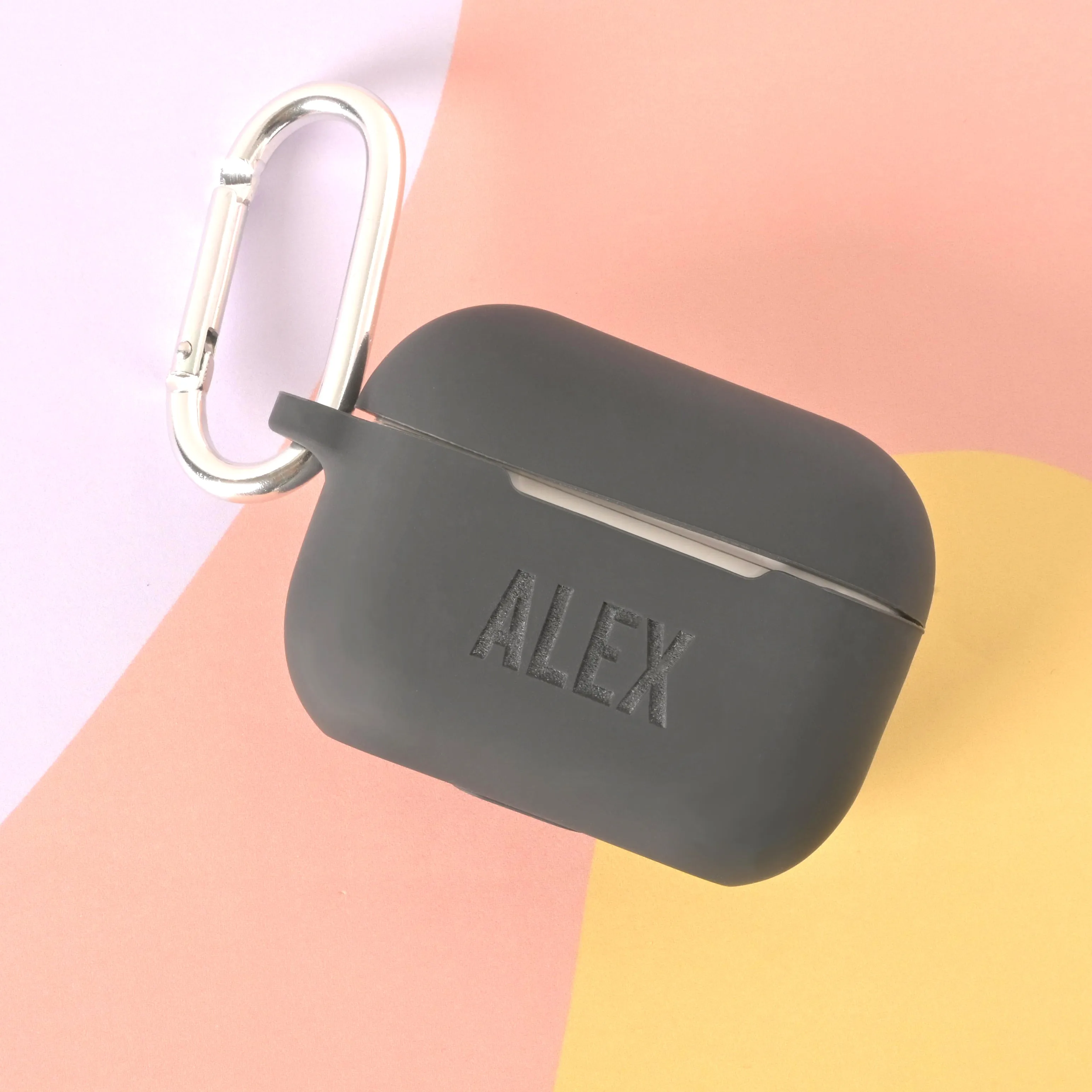 Personalized Silicone AirPods Pro 2 Case with Keychain Clip