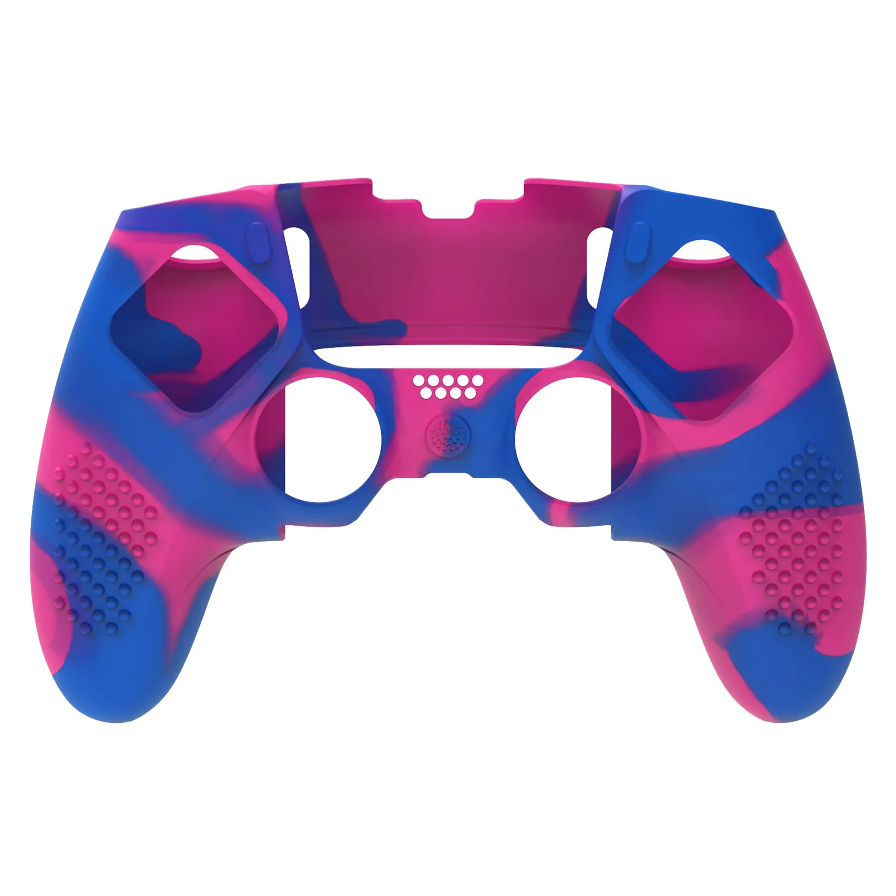 PlayVital 3D Studded Edition Anti-Slip Silicone Cover Case for ps5 Edge Controller, Soft Rubber Protector Skin for ps5 Edge Wireless Controller with 6 Thumb Grip Caps - Pink & Purple & Blue - ETPFP015