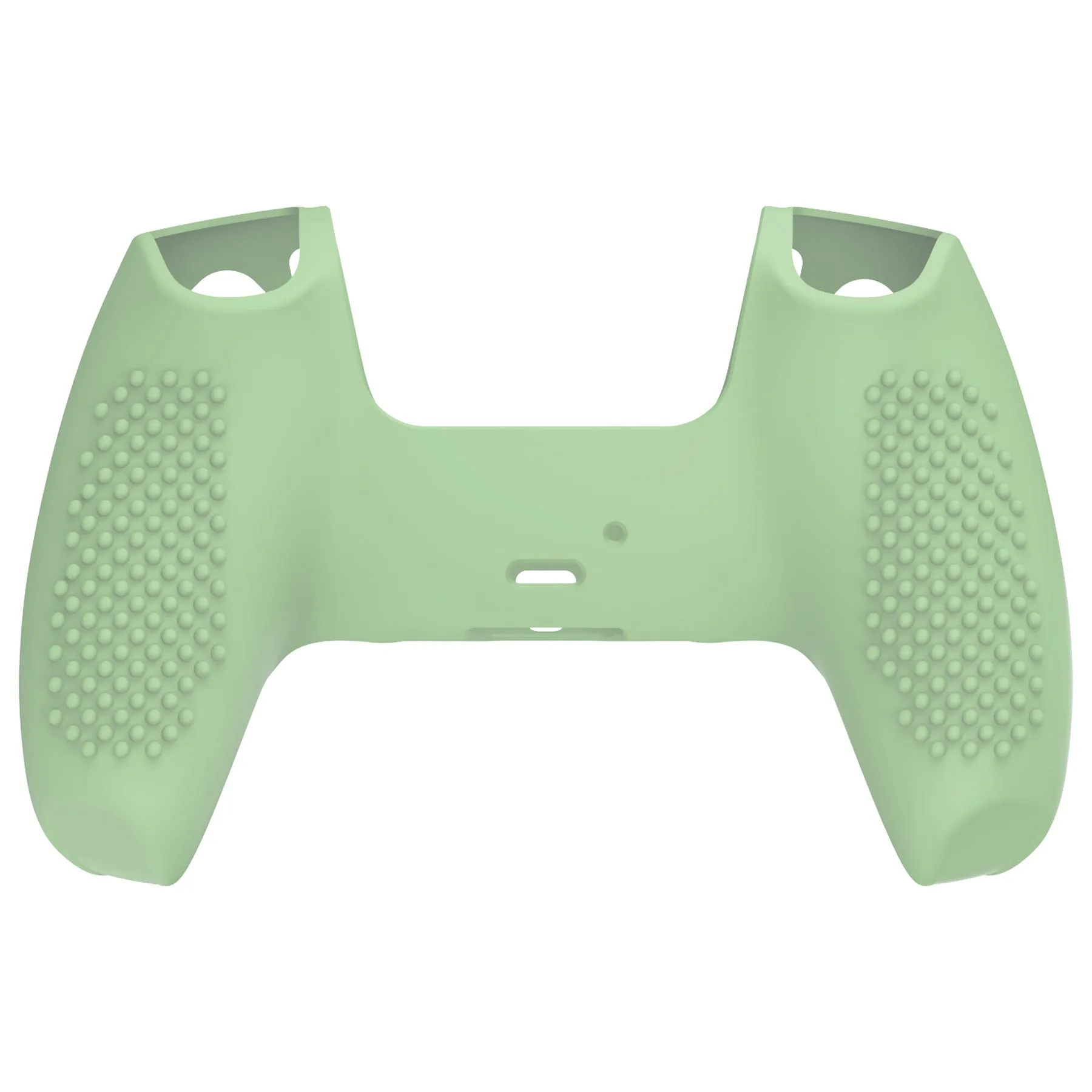 PlayVital 3D Studded Matcha Green Ergonomic Soft Controller Silicone Case Grips for PS5, Rubber Protector Skins with 6 Clear White Thumbstick Caps for PS5 Controller - TDPF028