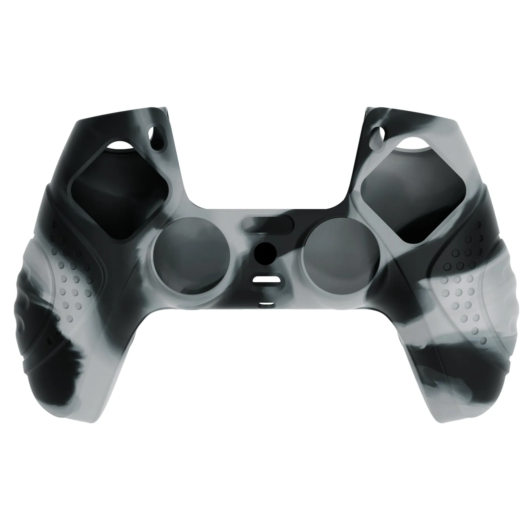 PlayVital Guardian Edition New Hope Gray & Black Ergonomic Soft Anti-slip Controller Silicone Case Cover, Rubber Protector Skins with Black Joystick Caps for PS5 Controller - YHPF031