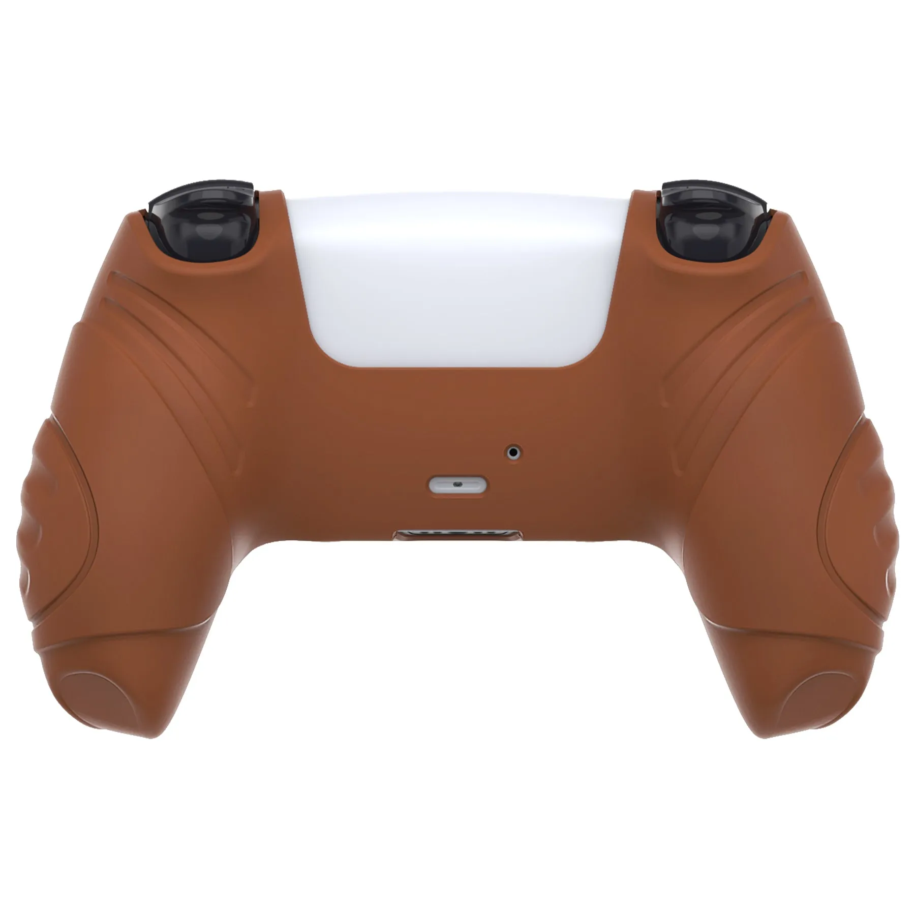 PlayVital Guardian Edition Signal Brown Ergonomic Soft Anti-slip Controller Silicone Case Cover, Rubber Protector Skins with Black Joystick Caps for PS5 Controller - YHPF025