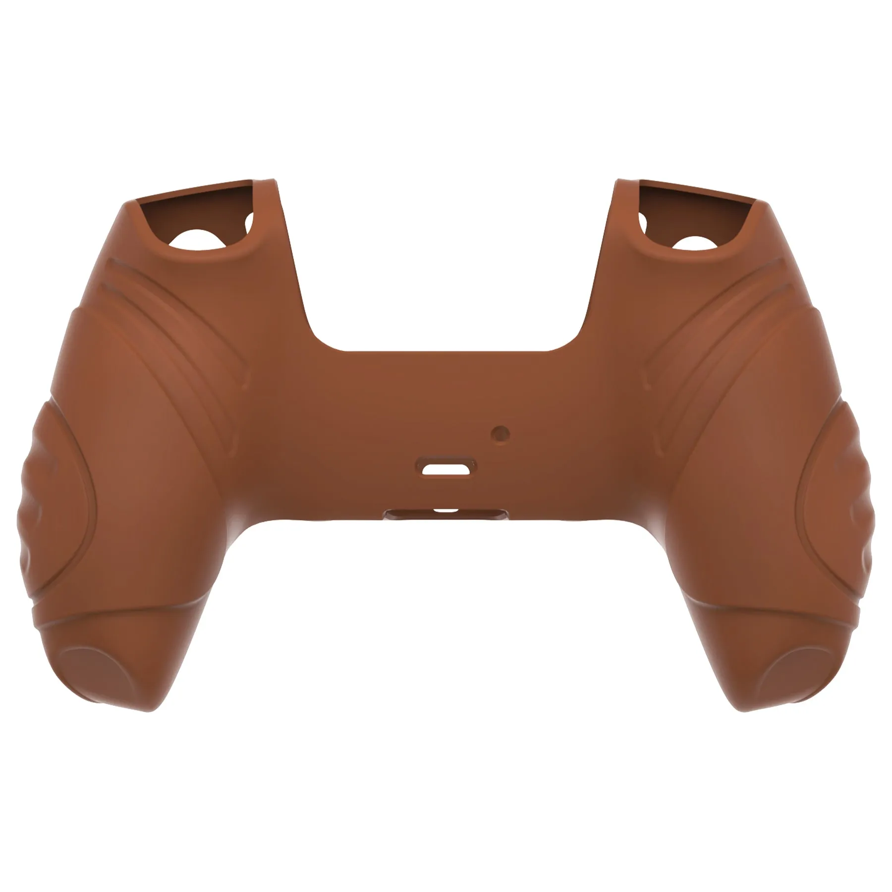 PlayVital Guardian Edition Signal Brown Ergonomic Soft Anti-slip Controller Silicone Case Cover, Rubber Protector Skins with Black Joystick Caps for PS5 Controller - YHPF025