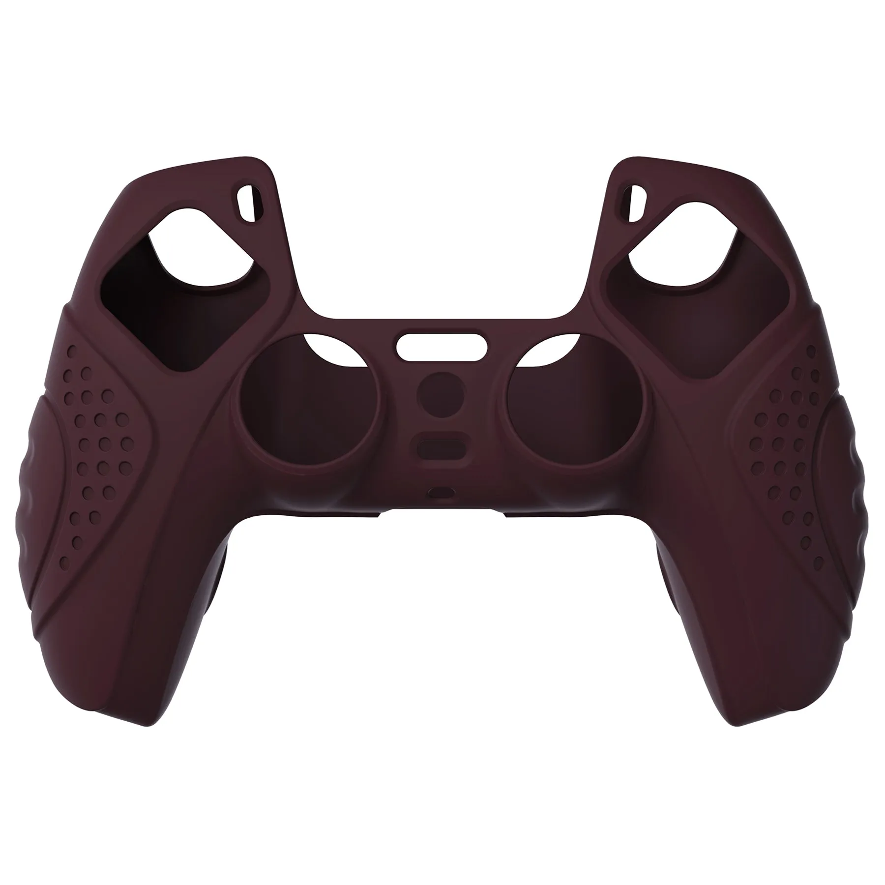 PlayVital Guardian Edition Wine Red Ergonomic Soft Anti-slip Controller Silicone Case Cover, Rubber Protector Skins with Black Joystick Caps for PS5 Controller - YHPF011