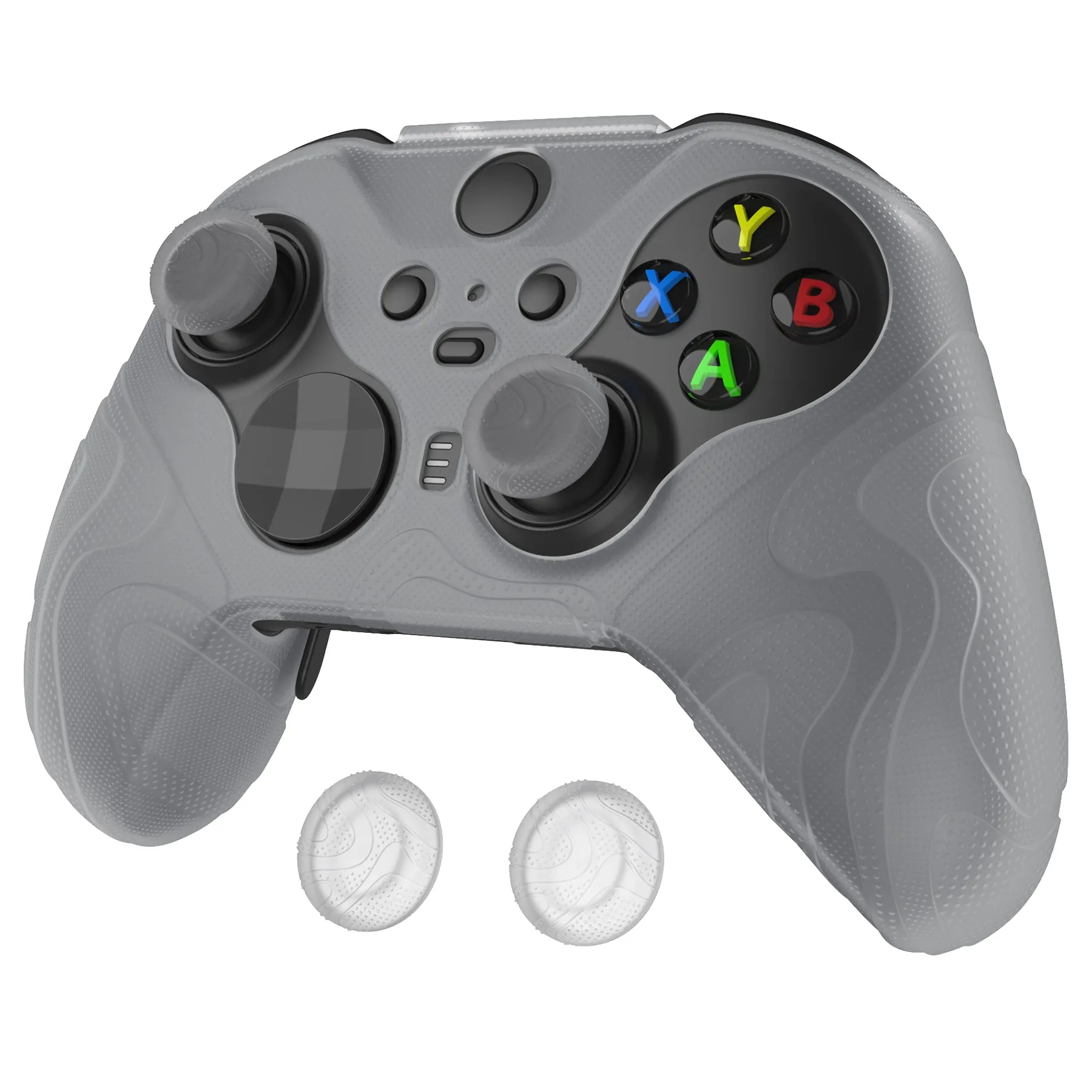 PlayVital Mountain Range Edition Silicone Cover with Thumb Grips for Xbox Elite Series 2 Controller & Xbox Elite Series 2 Core Controller - Clear White - DVGE2P005