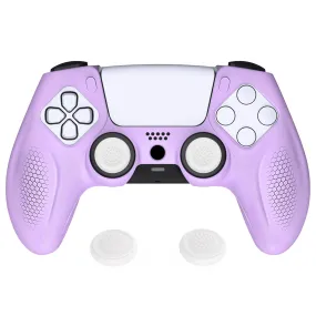 PlayVital Ninja Edition Anti-Slip Silicone Cover Skin for ps5 Wireless Controller, Ergonomic Protector Soft Rubber Case for ps5 Controller Fits with Charging Station with Thumb Grip Caps - Mauve Purple - MQRPFP004