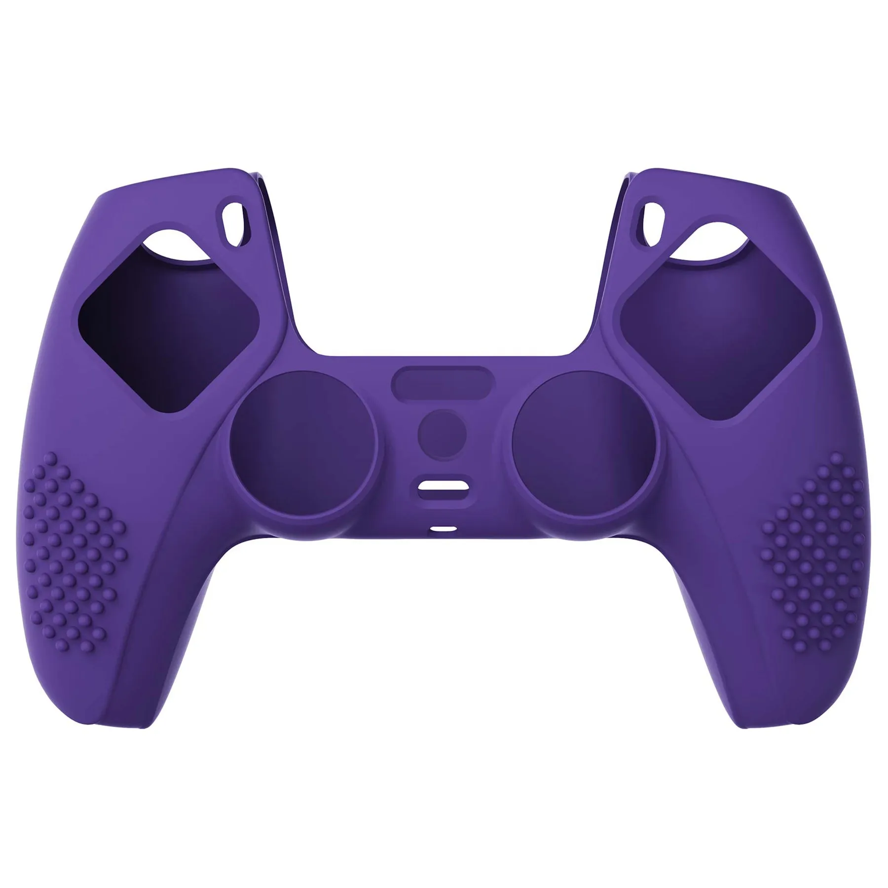 PlayVital Purple 3D Studded Edition Anti-slip Silicone Cover Skin for 5 Controller, Soft Rubber Case Protector for PS5 Wireless Controller with 6 Black Thumb Grip Caps - TDPF007