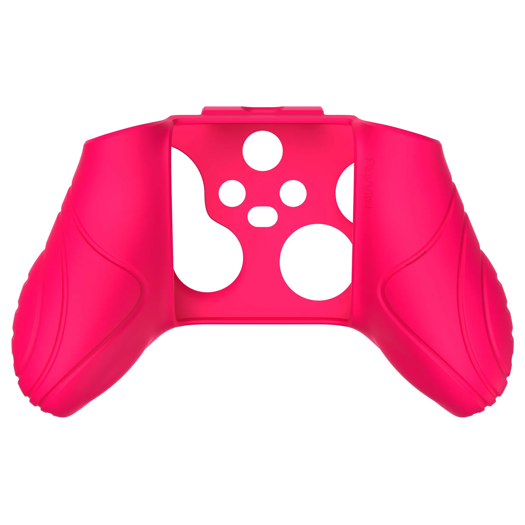 PlayVital Samurai Edition Bright Pink Anti-slip Controller Grip Silicone Skin, Ergonomic Soft Rubber Protective Case Cover for Xbox Series S/X Controller with Black Thumb Stick Caps - WAX3019