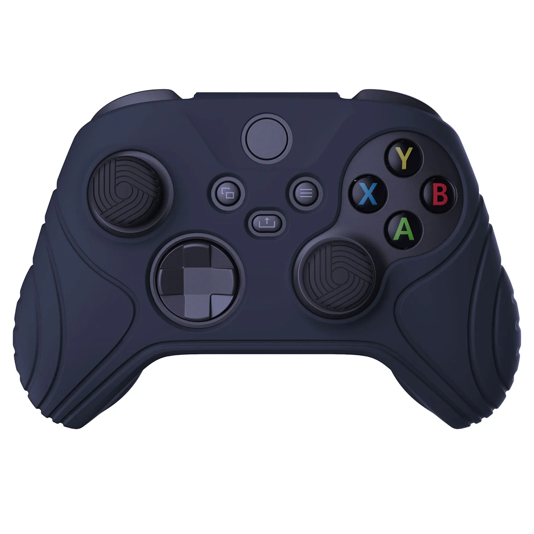 PlayVital Samurai Edition Midnight Blue Anti-slip Controller Grip Silicone Skin, Ergonomic Soft Rubber Protective Case Cover for Xbox Series S/X Controller with Black Thumb Stick Caps - WAX3003