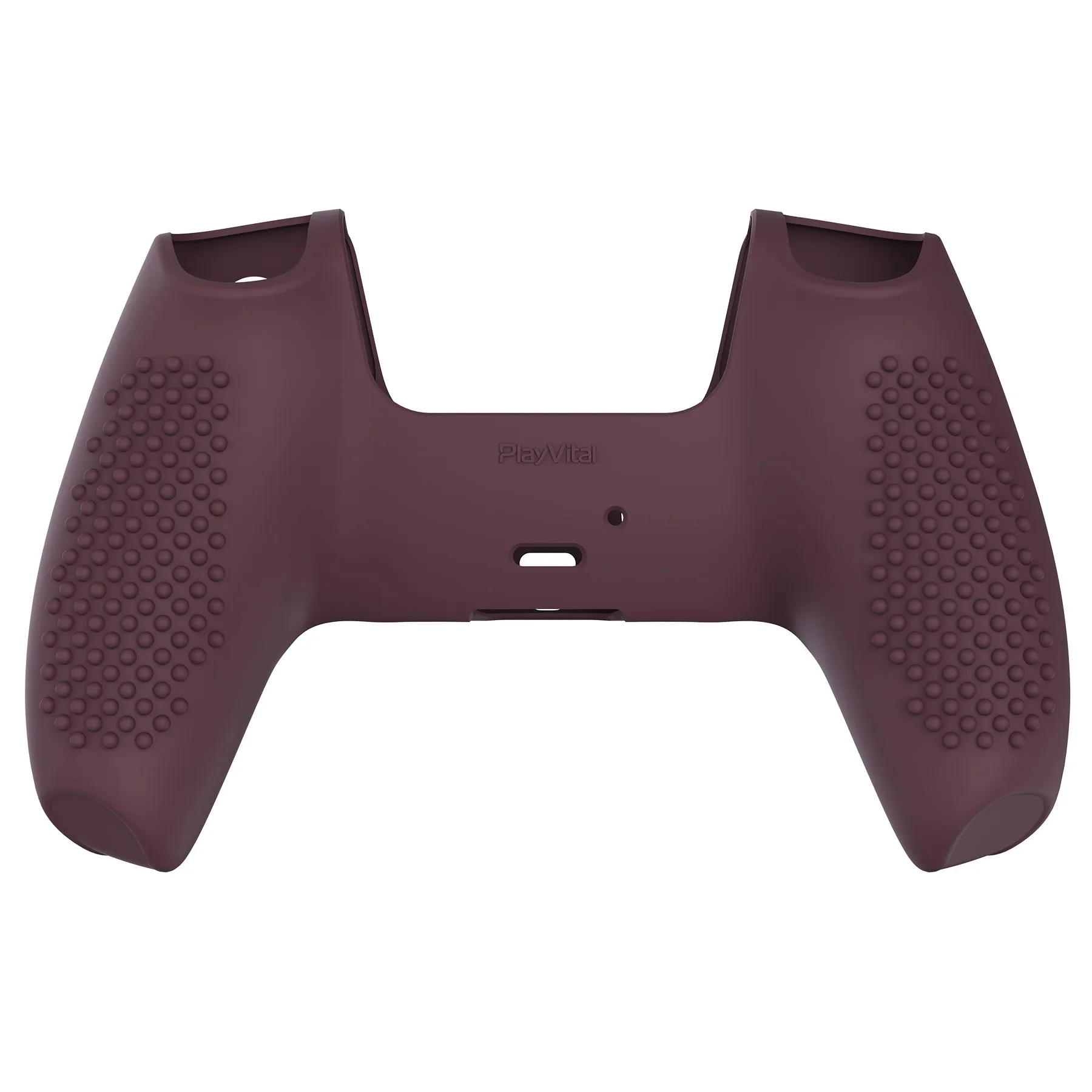 PlayVital Wine Red 3D Studded Edition Anti-slip Silicone Cover Skin for 5 Controller, Soft Rubber Case Protector for PS5 Wireless Controller with 6 Black Thumb Grip Caps - TDPF011