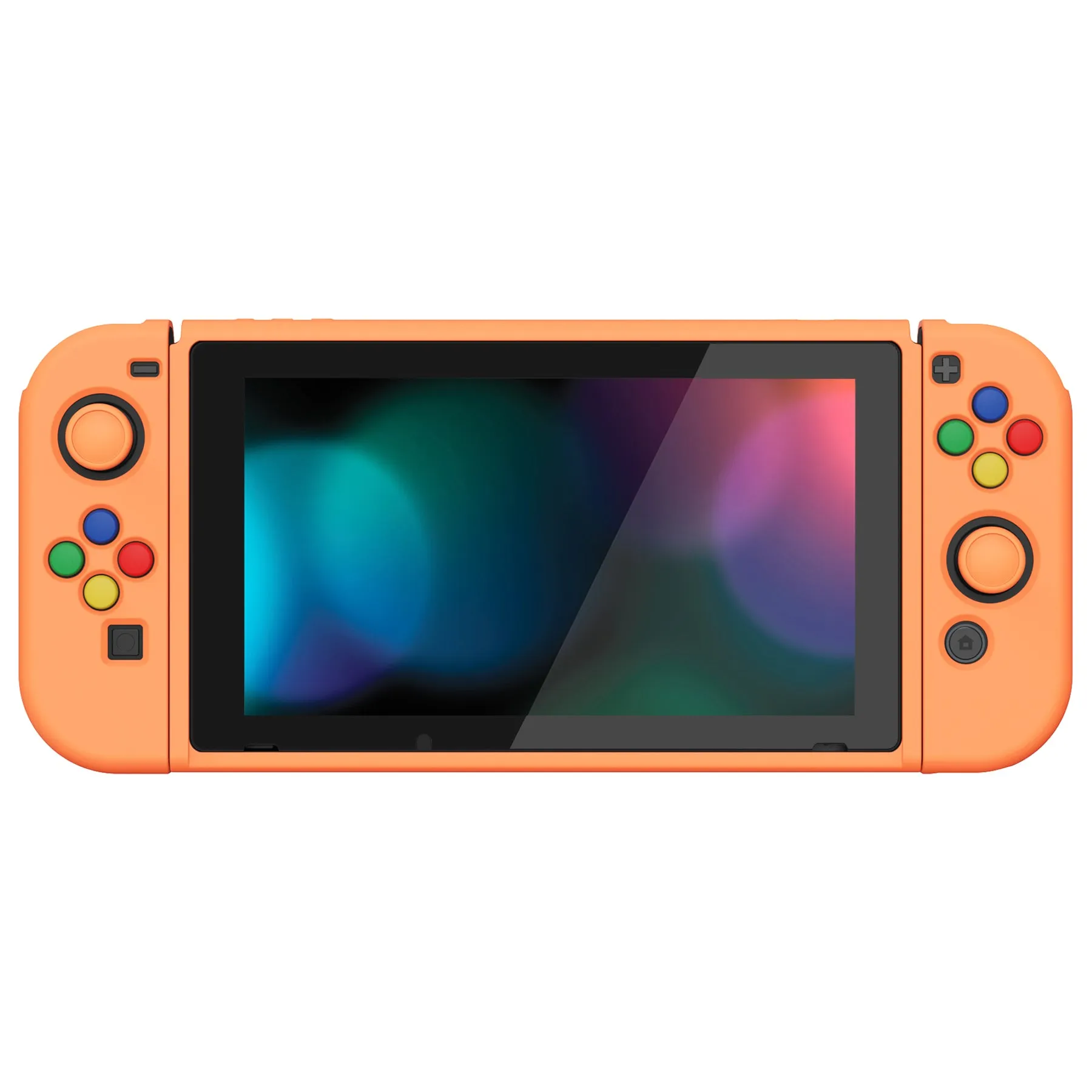 PlayVital ZealProtect Soft Protective Case for Nintendo Switch, Flexible Cover Protector for Nintendo Switch with Tempered Glass Screen Protector & Thumb Grip Caps & ABXY Direction Button Caps - Apricot Yellow - RNSYM5012