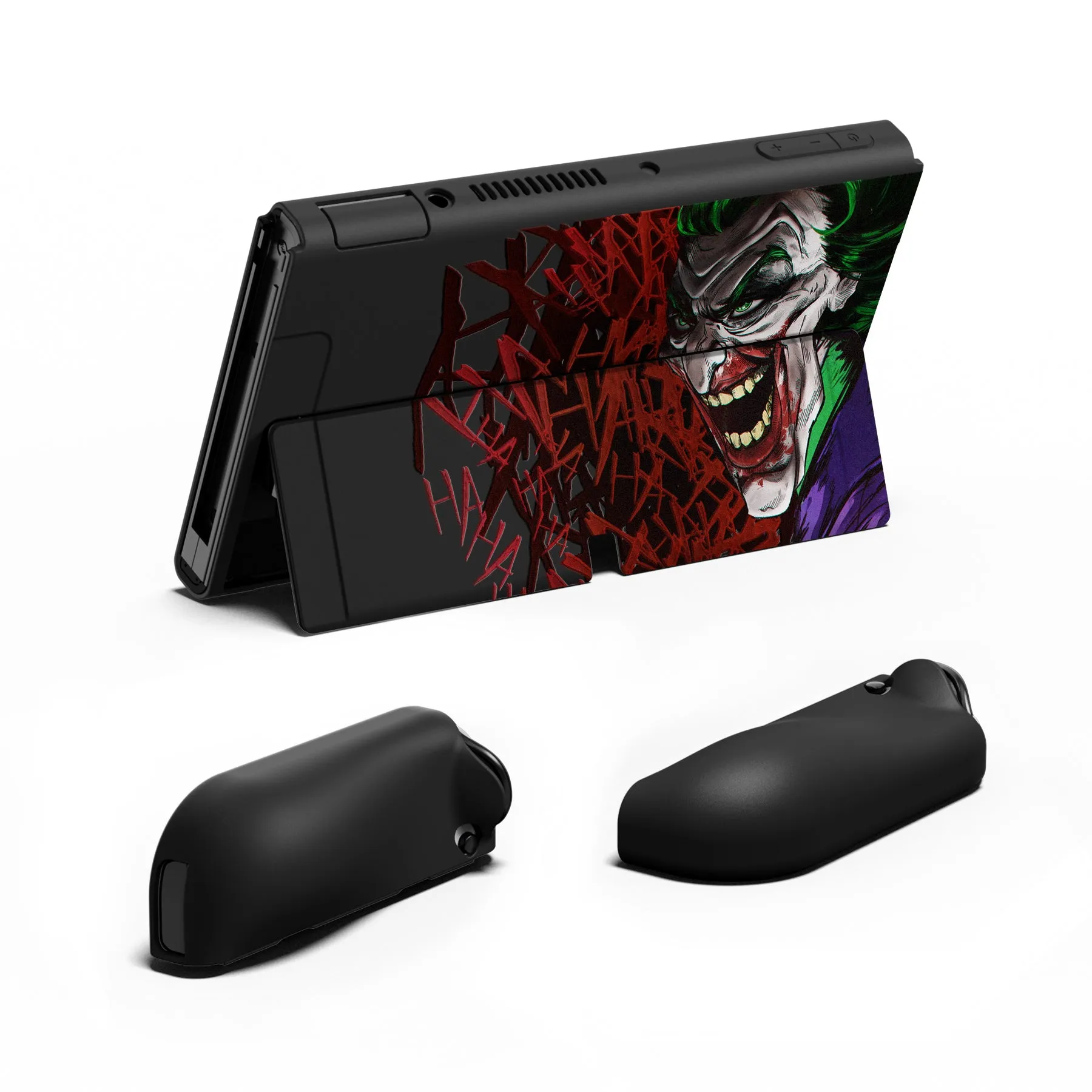 PlayVital ZealProtect Soft Protective Case for Switch OLED, Flexible Protector Joycon Grip Cover for Switch OLED with Thumb Grip Caps & ABXY Direction Button Caps - Clown Hahaha - XSOYV6029