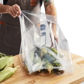 Poly Food Bag Clear 12" x 8" x 30" 1.5 Mil - 500/Case