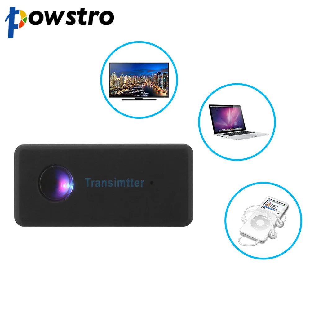 Powstro Wireless Transmitter 2.4GHz Bluetooth V3.0 EDR Stereo Audio Music Adapter with Mini USB Cable for MP4 MP3 Laptop