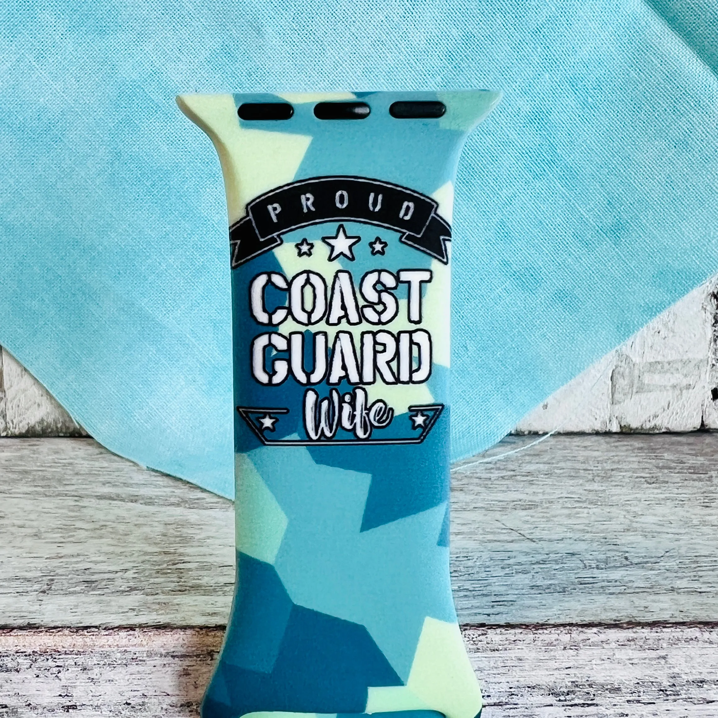 Proud Coast Guard Wife Print Silicone Band For Apple Watch