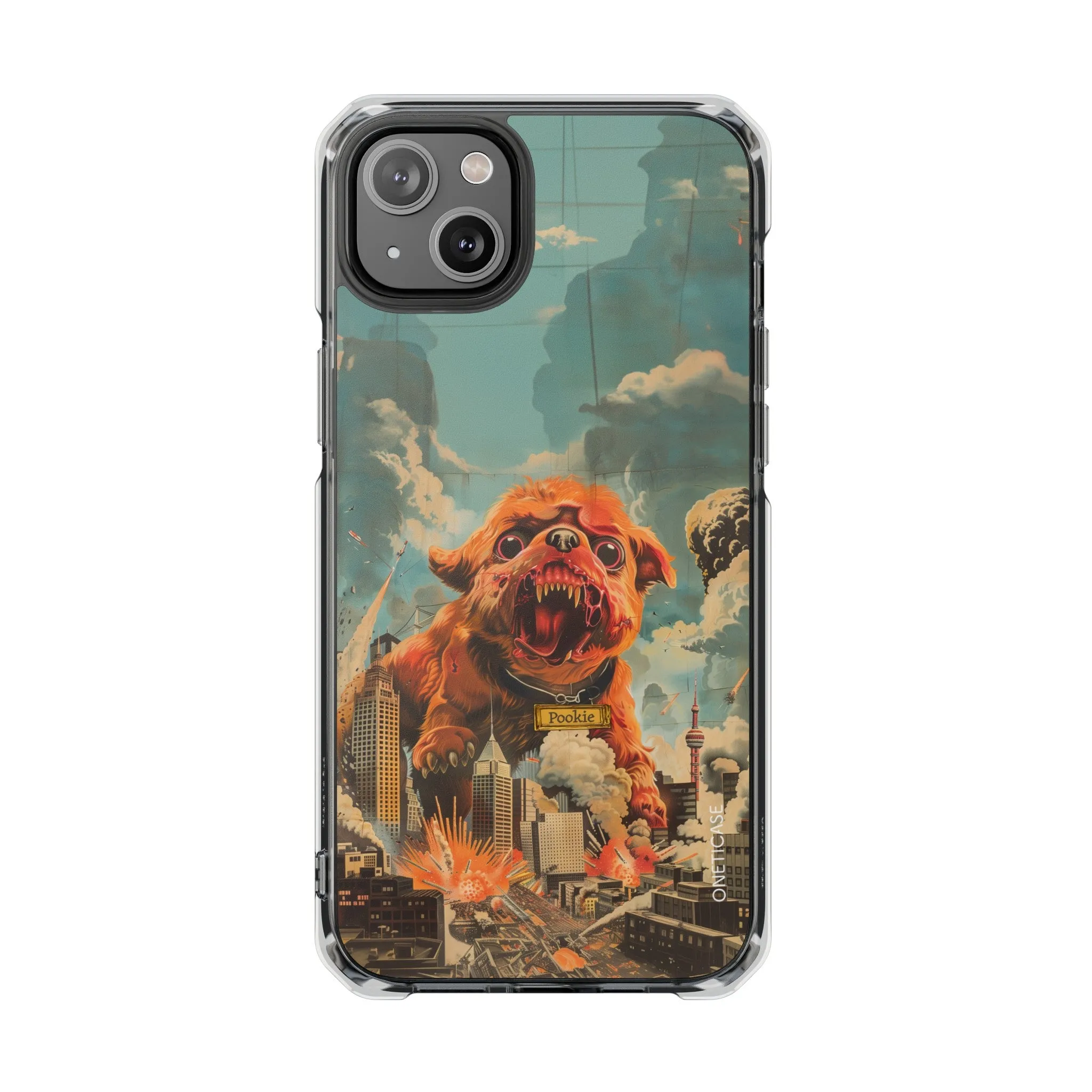 Retro Freak Dog Pookie Magnetic Clear Case for iPhone Series