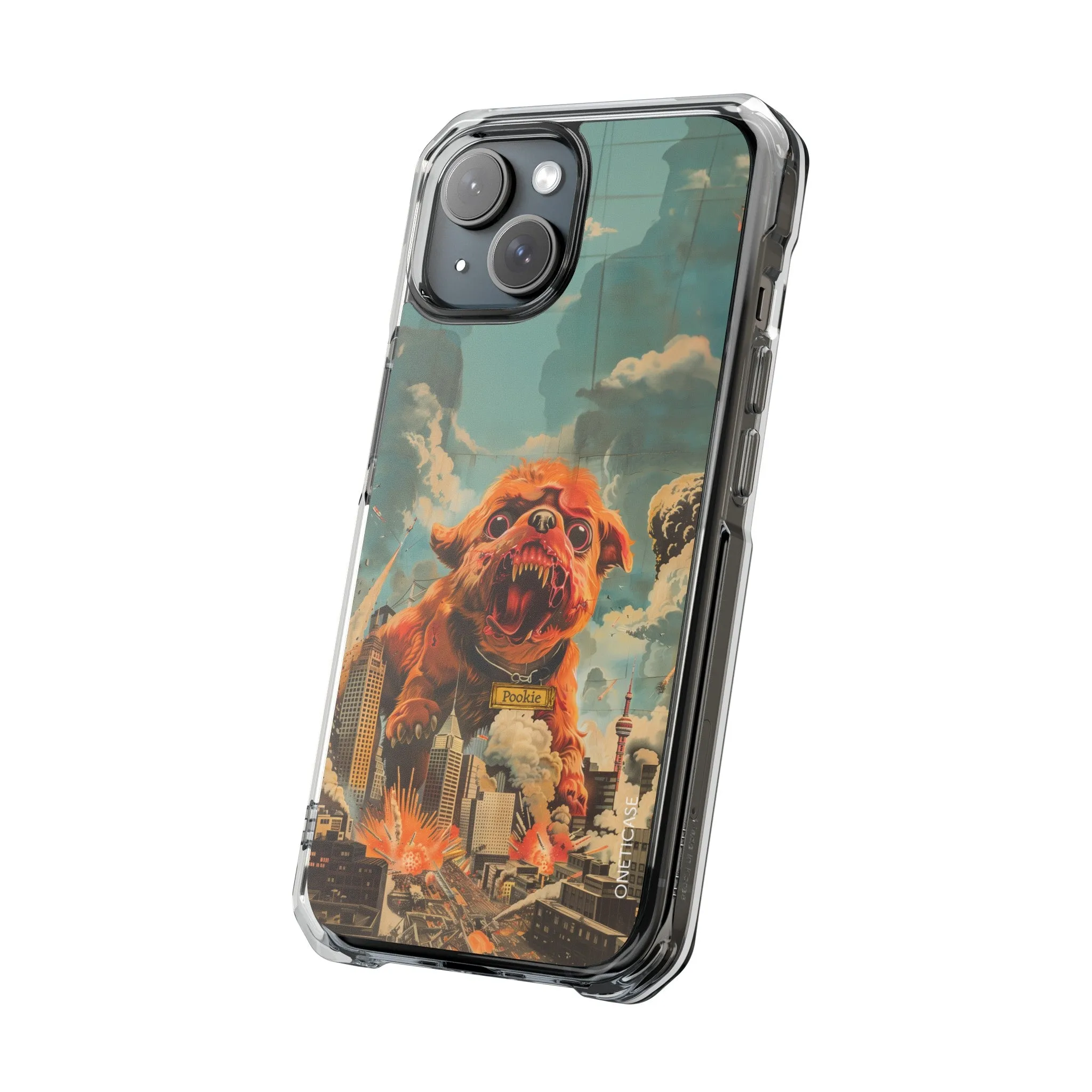 Retro Freak Dog Pookie Magnetic Clear Case for iPhone Series