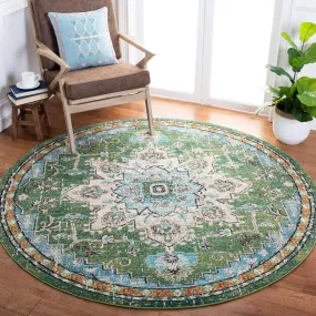 Safavieh Green Turquoise Boho Chic 4 Round Medallion Area Rug Non Shedding