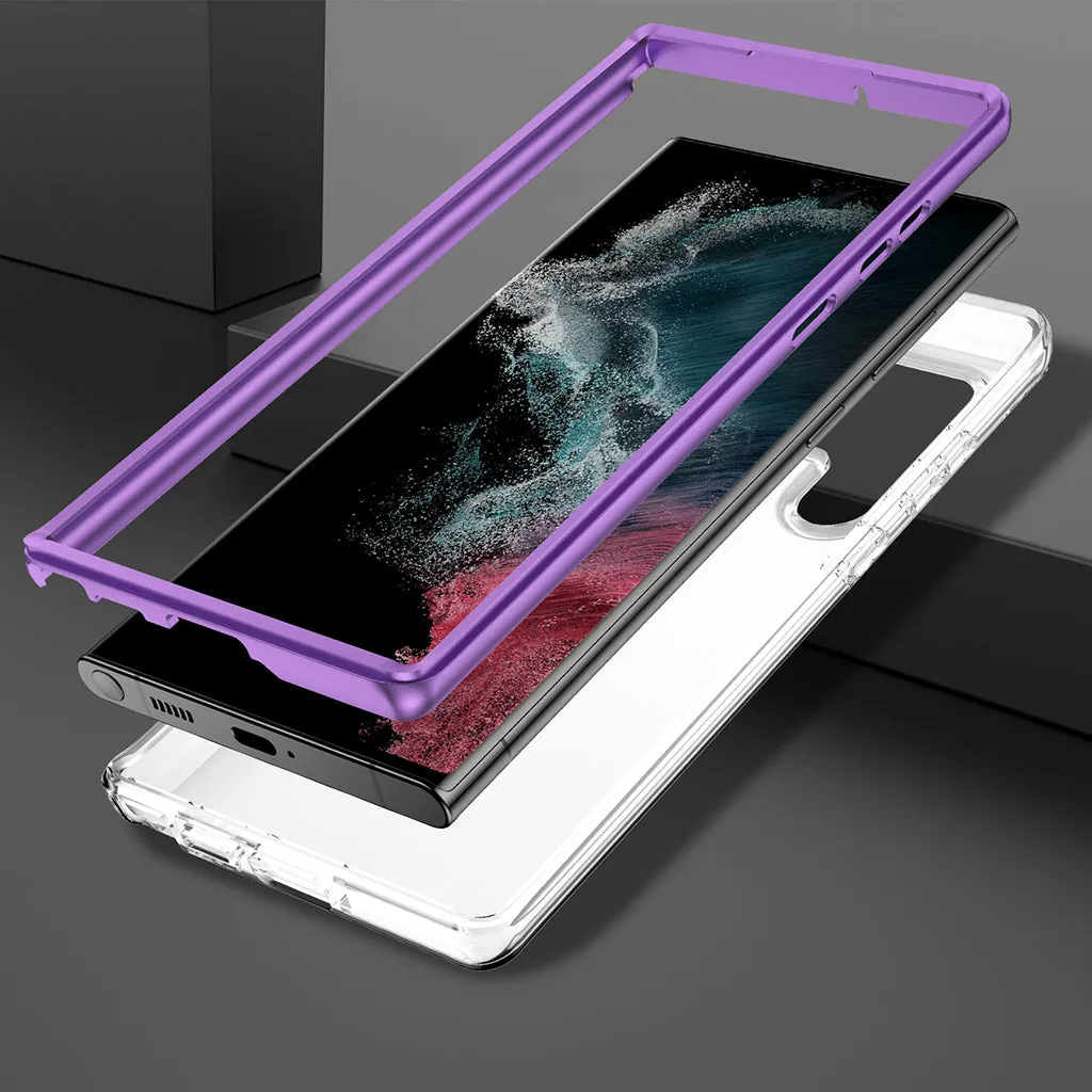 Samsung Galaxy S23 Ultra 5G | Marble Shockproof Bumper Stylish Slim Phone Cases | Purple Marble