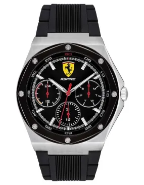 Scuderia Ferrari Aspire Watch - Stainless Steel - Black - Sub-dials - Silicone