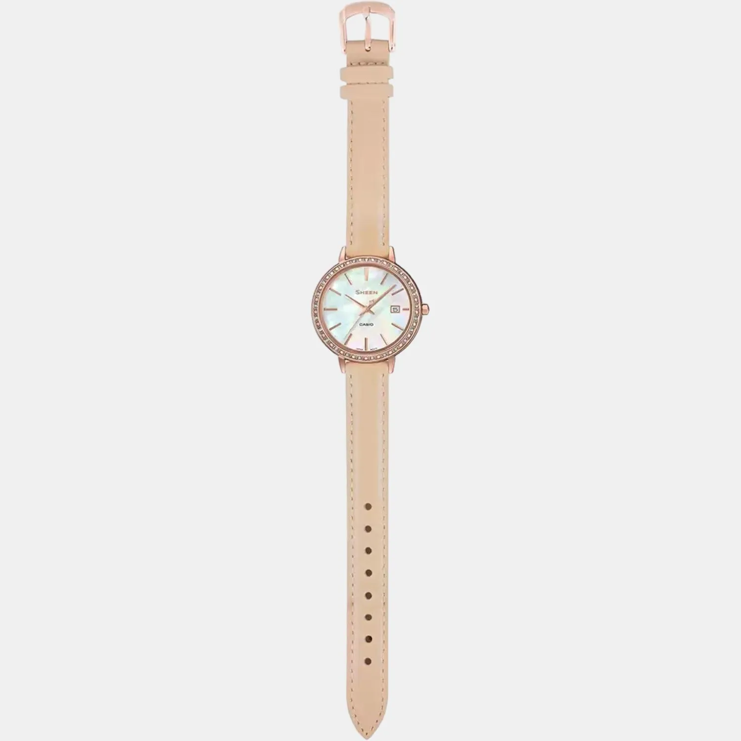 Sheen Women's Analog Leather Watch SX246 - SHE-4052PGL-7BUDF