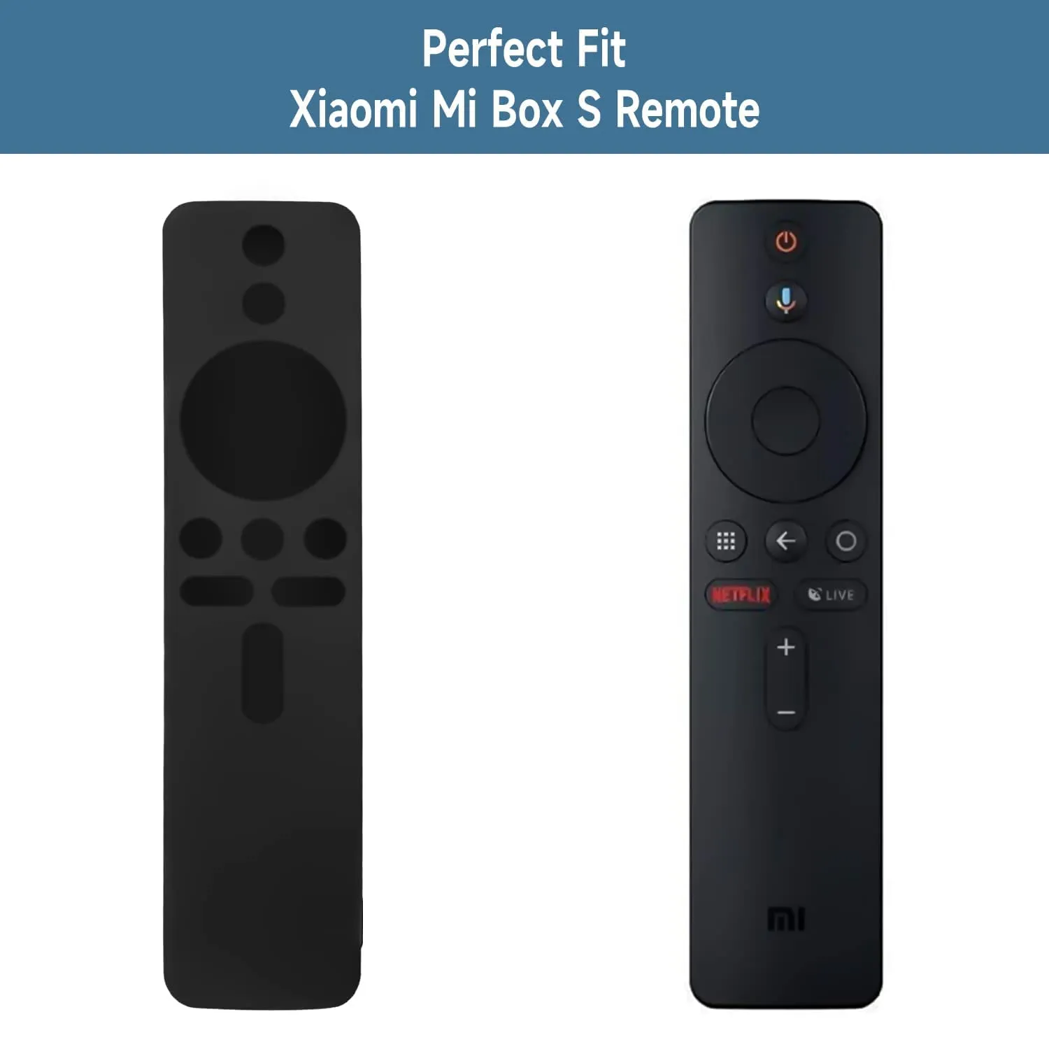 Silicone Remote Control Protective Case Cover for Xiaomi Mi Box S/4X Mi TV Stick Smart Tv -Black