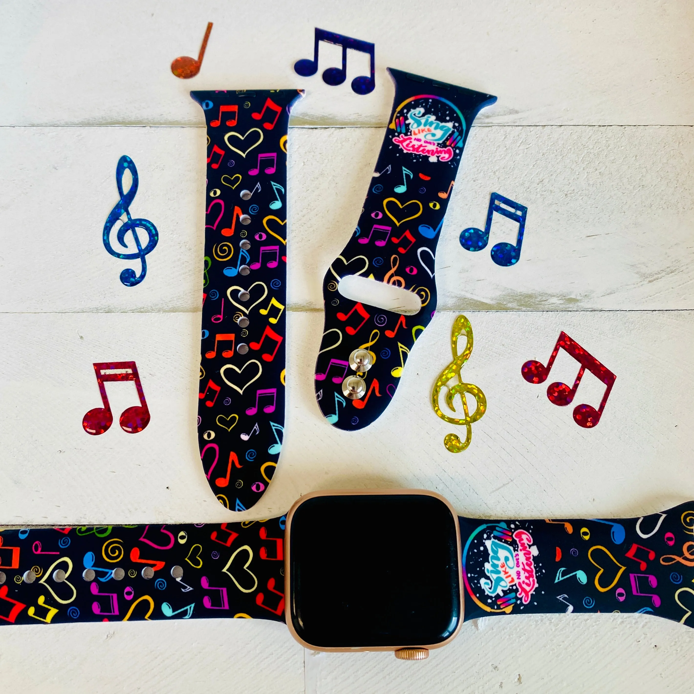 Sing Print Silicone Band For Apple Watch