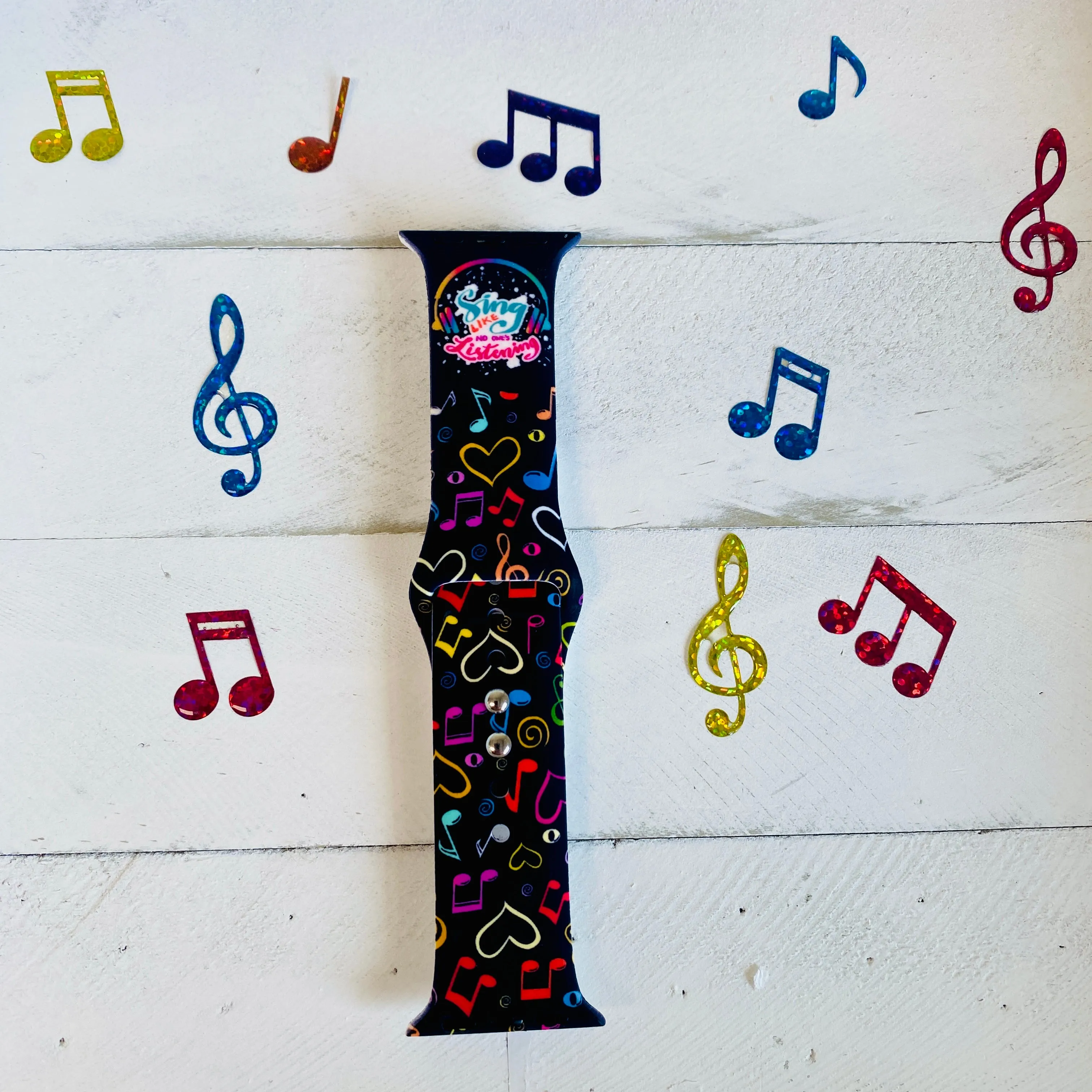 Sing Print Silicone Band For Apple Watch