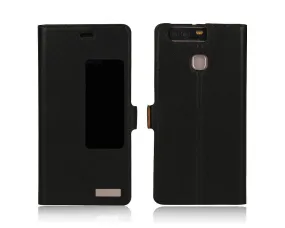 Smart Series Huawei P9 Genuine Leather Case - Black