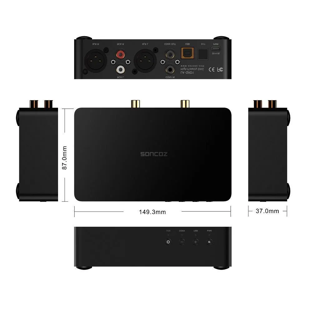 Soncoz LA-QXD1 Balanced  DAC   RCA/XLR cables