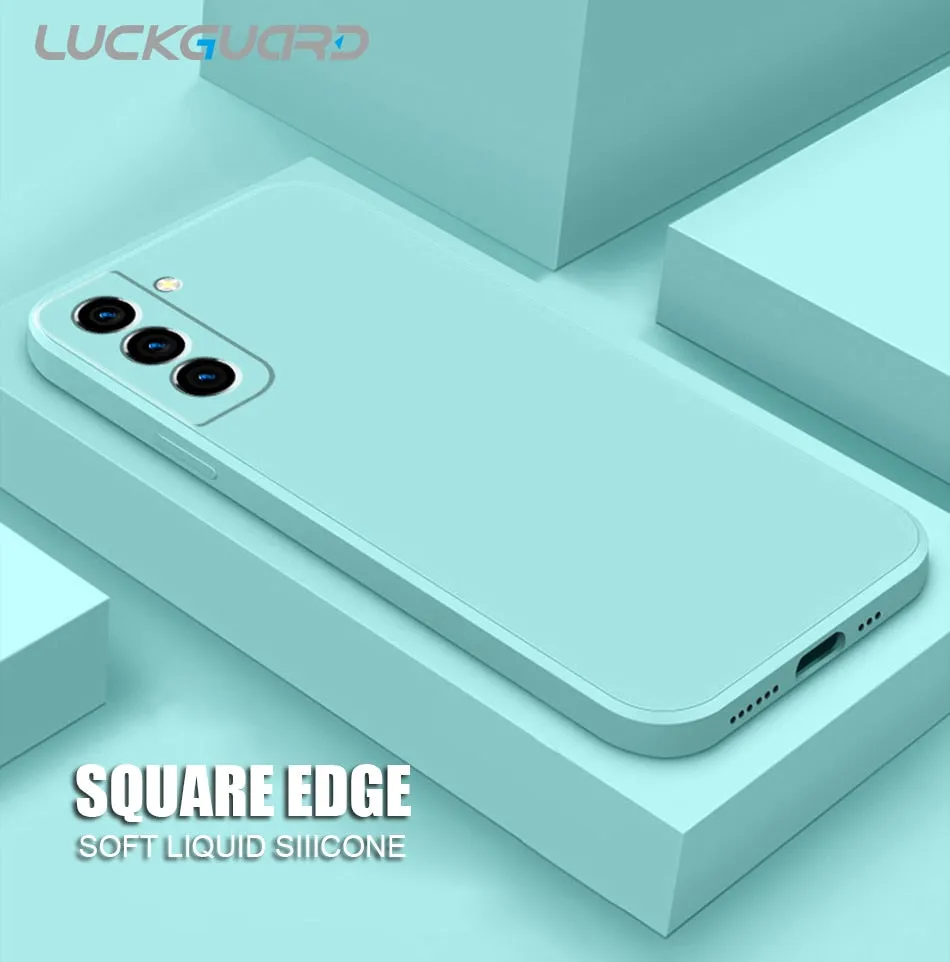 Square Liquid Silicone Shockproof TPU Case Original For Samsung Galaxy S22