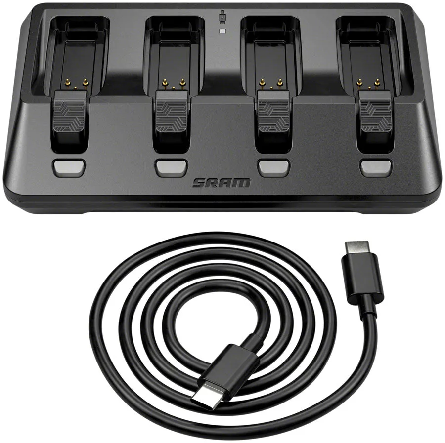 SRAM AXS eTap 4-Port Battery Base Charger - Includes USB-C Cord (Batteries not included)