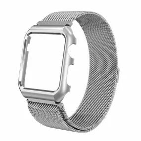 Stainless Steel Mesh Milanese Loop Compatible for Apple Watch Band with Case 38mm, Adjustable Magnetic Closure Replacement Wristband iWatch Band for Apple Watch Series 3 2 1 - Silver